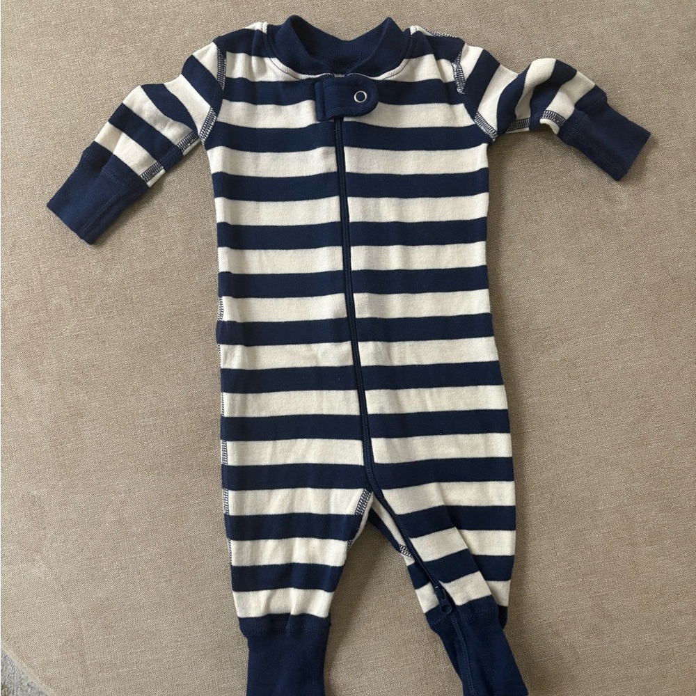 Hannah Anderson Striped Navy and White Kids One Piece